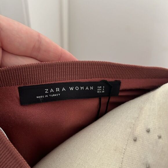 Zara Women's V-Neck Blouse - Mauve NWT - Picture 6 of 7